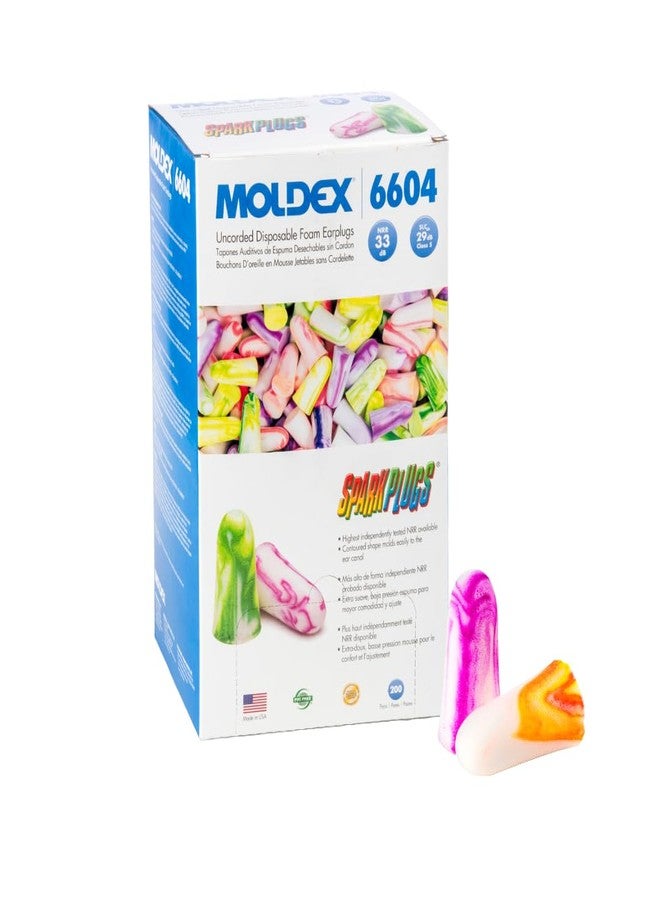 Moldex 200 Pairs Moldex 6604 Sparkplugs Disposable Ear Plug Uncorded NRR 33 - Image 1
